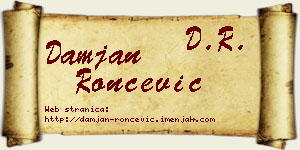 Damjan Rončević vizit kartica